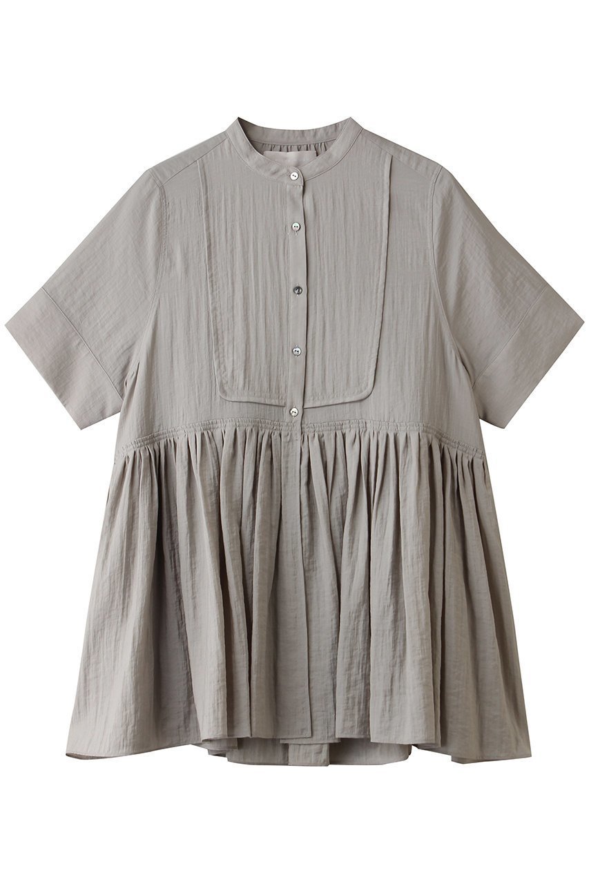 【マリリンムーン/MARILYN MOON】のブザムチュニックシアーシャツ インテリア・キッズ・メンズ・レディースファッション・服の通販 founy(ファニー) ファッション Fashion レディースファッション Fashion for Women トップス・カットソー Cut & Sew Tops シャツ・ブラウス・オフィスカジュアル Elegant Blouses & Button-Ups おすすめ Recommended / Our Picks ギャザー Gathered, Ruffled シアー Sheer, See-Through シャーリング Shirring, Ruched ショート Short, Short Length スリーブ Sleeve, Long Sleeve / Short Sleeve デニム Denim, Jeans Material ボトム Bottoms, Lower Wear ビジネス 仕事 通勤 Business / Work / Commuting 夏 Summer グレー|ID: prp329100004917841 ipo3291000000036878490