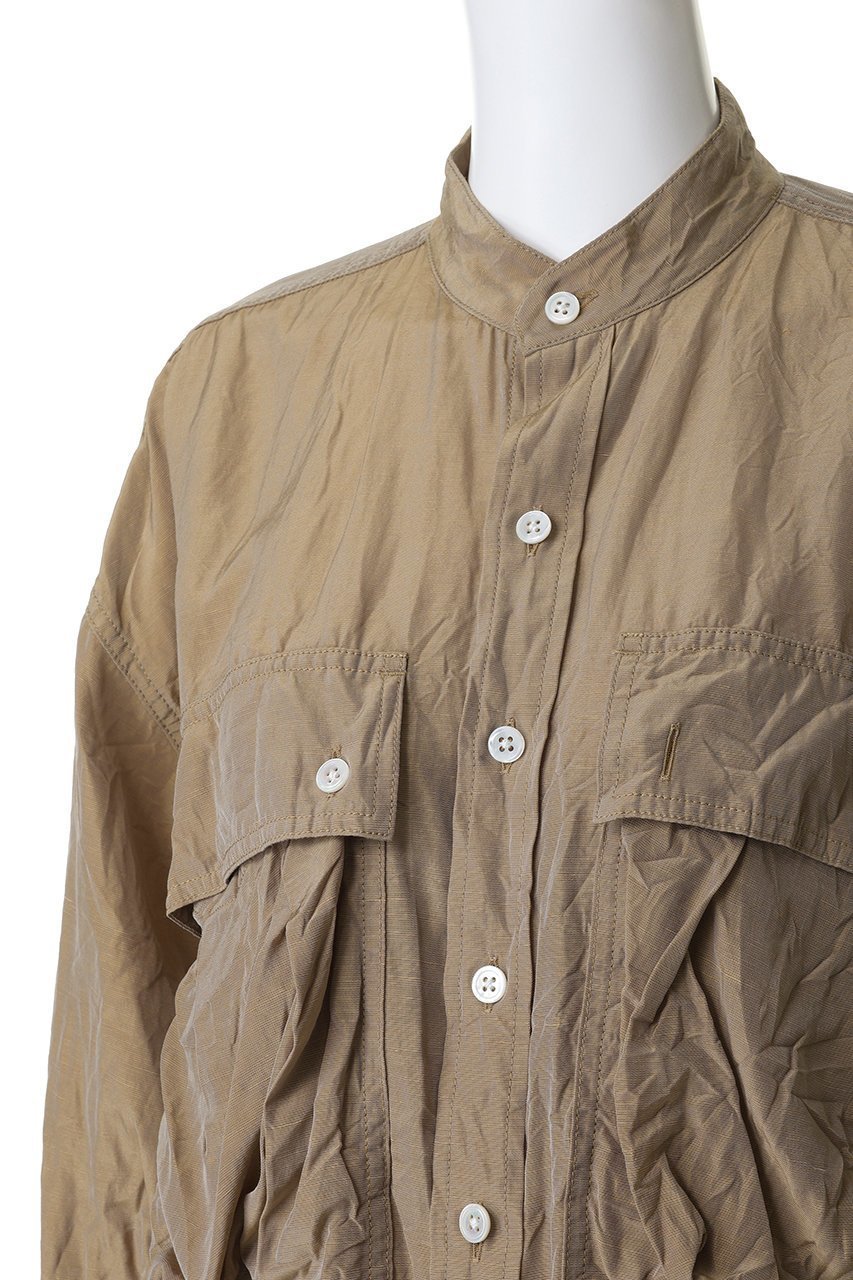 【キャサリンハムネット/KATHARINE HAMNETT LONDON】の【UNISEX】アセテートパラシュートバンドカラーシャツ 人気、トレンドファッション・服の通販 founy(ファニー) ファッション Fashion レディースファッション Fashion for Women トップス・カットソー Cut & Sew Tops シャツ・ブラウス・オフィスカジュアル Elegant Blouses & Button-Ups ユニセックス Unisex, Genderless スリーブ Sleeve, Long Sleeve / Short Sleeve ポケット Pocket, Pocket Detail リネン Linen, Linen Fabric ロング Long, Long-Length other-5|ID: prp329100004917845 ipo3291000000036878532