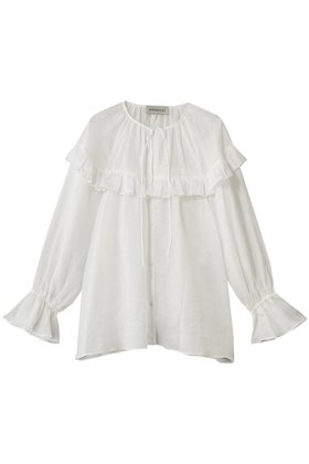 【デパリエ/DEPAREILLE】のラミーツイルラッフルブラウス 人気、トレンドファッション・服の通販 founy(ファニー) ファッション Fashion レディースファッション Fashion for Women トップス・カットソー Cut & Sew Tops シャツ・ブラウス・オフィスカジュアル Elegant Blouses & Button-Ups スリット Slit, Slit Detail スリーブ Sleeve, Long Sleeve / Short Sleeve フリル Frill, Ruffle リボン Ribbon, Bow ロング Long, Long-Length |ID:prp329100004917853