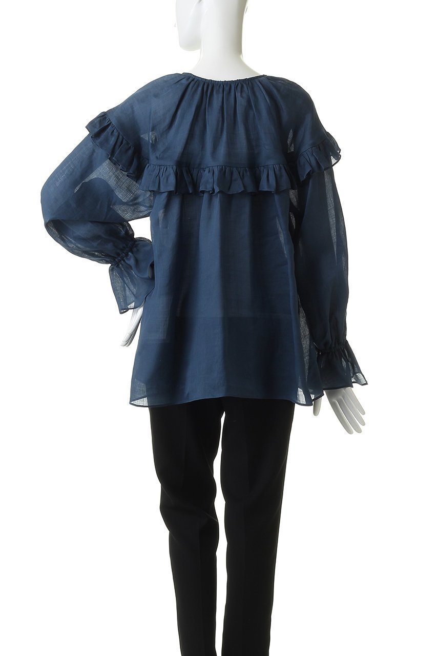 【デパリエ/DEPAREILLE】のラミーツイルラッフルブラウス 人気、トレンドファッション・服の通販 founy(ファニー) ファッション Fashion レディースファッション Fashion for Women トップス・カットソー Cut & Sew Tops シャツ・ブラウス・オフィスカジュアル Elegant Blouses & Button-Ups スリット Slit, Slit Detail スリーブ Sleeve, Long Sleeve / Short Sleeve フリル Frill, Ruffle リボン Ribbon, Bow ロング Long, Long-Length other-4|ID: prp329100004917853 ipo3291000000036878605