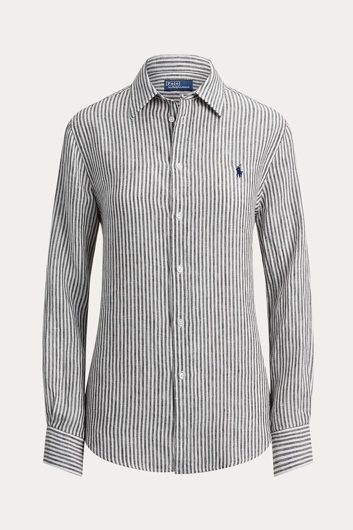 【ラルフローレン/RALPH LAUREN】の【POLO RALPH LAUREN】クラシック フィット ストライプド リネン シャツ インテリア・キッズ・メンズ・レディースファッション・服の通販 founy(ファニー) https://founy.com/ ファッション Fashion レディースファッション Fashion for Women トップス・カットソー Cut & Sew Tops シャツ・ブラウス・オフィスカジュアル Elegant Blouses & Button-Ups クラシック Classic, Timeless Style ストライプ Stripe, Striped Pattern ストレート Straight, Straight Cut スリーブ Sleeve, Long Sleeve / Short Sleeve バランス Balance, Style Balance フィット Fit, Slim Fit プリーツ Pleats, Pleated ボックス Boxy, Box Shape ヨーク Yoke, Yoke Design リネン Linen, Linen Fabric リラックス Relax, Relaxed Fit ロング Long, Long-Length エレガント 上品 Elegant |ID: prp329100004917866 ipo3291000000036878784
