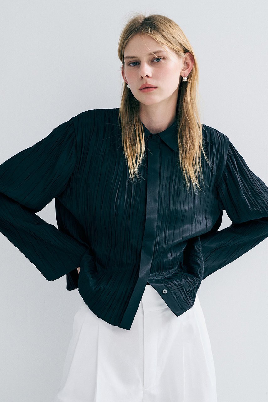 【アンクレイヴ/uncrave】のマシーンプリーツ シャツ 人気、トレンドファッション・服の通販 founy(ファニー) ファッション Fashion レディースファッション Fashion for Women トップス・カットソー Cut & Sew Tops シャツ・ブラウス・オフィスカジュアル Elegant Blouses & Button-Ups おすすめ Recommended / Our Picks サテン Satin, Glossy Fabric ショート Short, Short Length スリーブ Sleeve, Long Sleeve / Short Sleeve セットアップ Set-Up, Coordinated Outfit フラット Flat, Flat Shoes ブライト Bright, Shiny プリーツ Pleats, Pleated モダン Modern, Contemporary ランダム Random, Irregular 新作・新入荷 New Arrivals / New In other-6|ID: prp329100004917899 ipo3291000000036879424