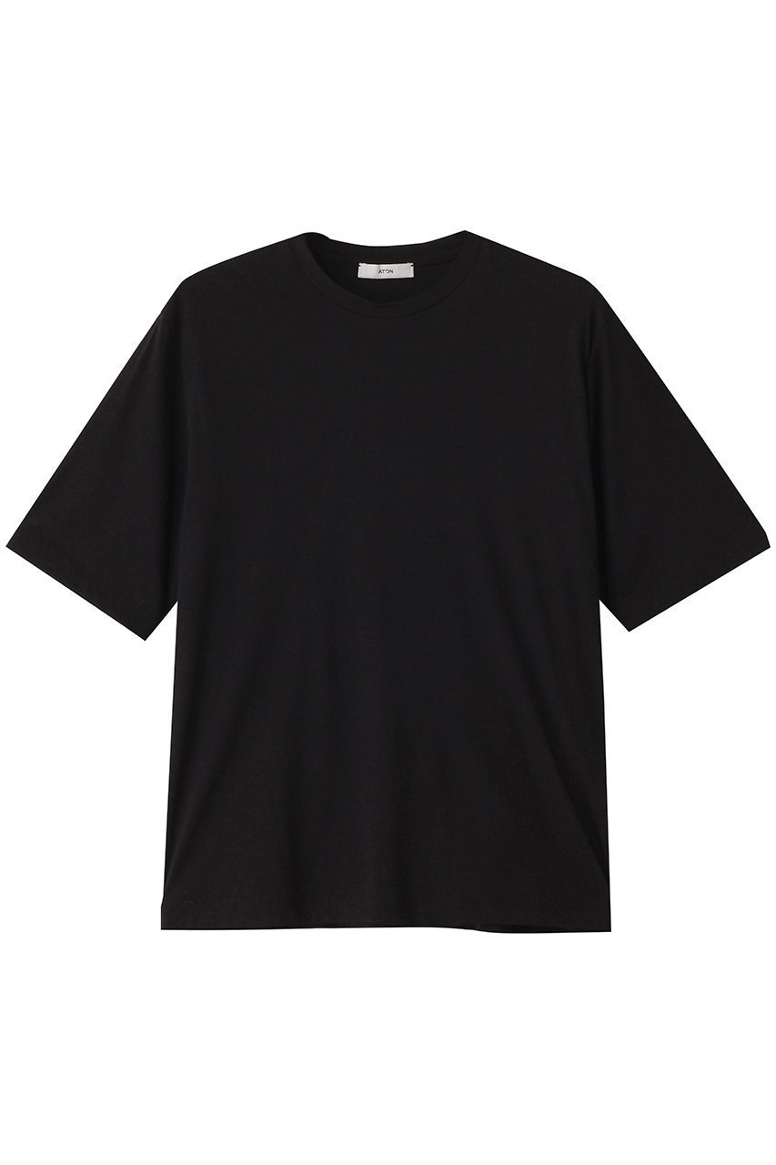 【エイトン/ATON】の50/-ORGANIC FRESCA スタンダードTシャツ インテリア・キッズ・メンズ・レディースファッション・服の通販 founy(ファニー) 　ファッション　Fashion　レディースファッション　Fashion for Women　トップス・カットソー　Cut & Sew Tops　シャツ・ブラウス・オフィスカジュアル　Elegant Blouses & Button-Ups　ロングTシャツ・Tシャツ　Longline T-Shirts & Tees　カットソー・ベーシックTシャツ　Cut-and-Sewn Tops / Stretch Tees & Basics　インド　Indian Textile　インナー　Innerwear　ショート　Short, Short Length　スタンダード　Standard, Basic　スリーブ　Sleeve, Long Sleeve / Short Sleeve　ドレープ　Drape, Draping Fabric　レギュラー　Regular, Standard Fit　定番　Standard, Basic Item　ブラック|ID: prp329100004917959 ipo3291000000036884992