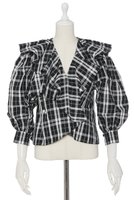 【デイジーリン/DAISY LIN】のGraceful Blouse 人気、トレンドファッション・服の通販 founy(ファニー) ファッション Fashion レディースファッション Fashion for Women トップス・カットソー Cut & Sew Tops シャツ・ブラウス・オフィスカジュアル Elegant Blouses & Button-Ups アシンメトリー Asymmetrical Style カフス Cuff Design クラシック Classic, Timeless Style スリーブ Sleeve, Long Sleeve / Short Sleeve チェック Check, Plaid, Tartan フリル Frill, Ruffle フロント Front, Front Design モダン Modern, Contemporary モノトーン Monotone, Black and White ロング Long, Long-Length エレガント 上品 Elegant 再入荷 Restock / Back in Stock 洗える Machine Washable |ID:prp329100004917989