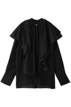 【プランク プロジェクト/PRANK PROJECT】のボリュームラッフル2WAYトップ 人気、トレンドファッション・服の通販 founy(ファニー) ファッション Fashion レディースファッション Fashion for Women トップス・カットソー Cut & Sew Tops シャツ・ブラウス・オフィスカジュアル Elegant Blouses & Button-Ups ロングTシャツ・Tシャツ Longline T-Shirts & Tees カットソー・ベーシックTシャツ Cut-and-Sewn Tops / Stretch Tees & Basics シアー Sheer, See-Through シルク Silk, 100% Silk ジャケット Jacket, Outerwear スリーブ Sleeve, Long Sleeve / Short Sleeve タイトスカート Pencil Skirt, Tight Skirt デニム Denim, Jeans Material バランス Balance, Style Balance フォルム Silhouette, Form フリル Frill, Ruffle ロング Long, Long-Length thumbnail BLK(ブラック)|ID: prp329100004917998 ipo3291000000036886160