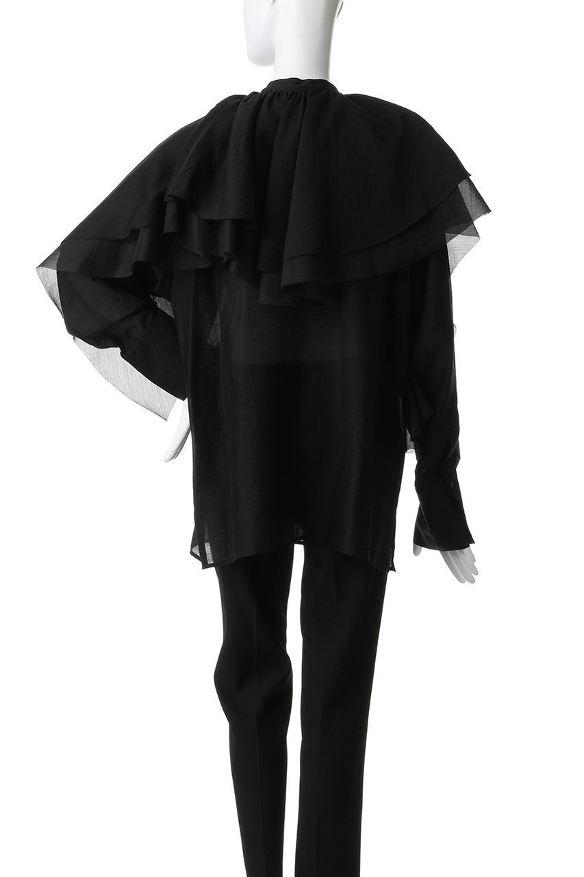 【プランク プロジェクト/PRANK PROJECT】のボリュームラッフル2WAYトップ 人気、トレンドファッション・服の通販 founy(ファニー) 　ファッション　Fashion　レディースファッション　Fashion for Women　トップス・カットソー　Cut & Sew Tops　シャツ・ブラウス・オフィスカジュアル　Elegant Blouses & Button-Ups　ロングTシャツ・Tシャツ　Longline T-Shirts & Tees　カットソー・ベーシックTシャツ　Cut-and-Sewn Tops / Stretch Tees & Basics　シアー　Sheer, See-Through　シルク　Silk, 100% Silk　ジャケット　Jacket, Outerwear　スリーブ　Sleeve, Long Sleeve / Short Sleeve　タイトスカート　Pencil Skirt, Tight Skirt　デニム　Denim, Jeans Material　バランス　Balance, Style Balance　フォルム　Silhouette, Form　フリル　Frill, Ruffle　ロング　Long, Long-Length　other-4|ID: prp329100004917998 ipo3291000000036886163