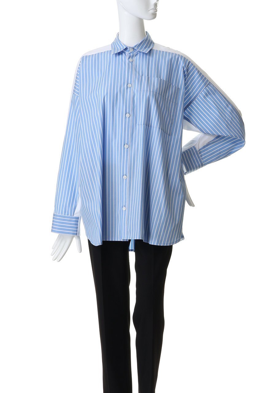 【ナゴンスタンス/nagonstans】のshirt×cut long-sleeves t-shirt 人気、トレンドファッション・服の通販 founy(ファニー) 　ファッション　Fashion　レディースファッション　Fashion for Women　トップス・カットソー　Cut & Sew Tops　シャツ・ブラウス・オフィスカジュアル　Elegant Blouses & Button-Ups　ロングTシャツ・Tシャツ　Longline T-Shirts & Tees　カットソー・ベーシックTシャツ　Cut-and-Sewn Tops / Stretch Tees & Basics　スリーブ　Sleeve, Long Sleeve / Short Sleeve　ドッキング　Docking, Mixed Material　ロング　Long, Long-Length　other-2|ID: prp329100004918009 ipo3291000000036886768