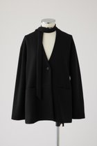 【リムアーク/RIM.ARK】のDouble face tie jacket/ジャケット 人気、トレンドファッション・服の通販 founy(ファニー) ファッション Fashion レディースファッション Fashion for Women アウター Coat / Outerwear Collection レディースジャケット・軽アウター Jackets カットソー Cut and Sewn Top カーディガン Cardigan, Knitwear ジャケット Jacket, Outerwear ダブル Double, Double-Breasted フェイス Face, Facial Design フォルム Silhouette, Form リラックス Relax, Relaxed Fit thumbnail ブラック|ID: prp329100004918010 ipo3291000000036886785