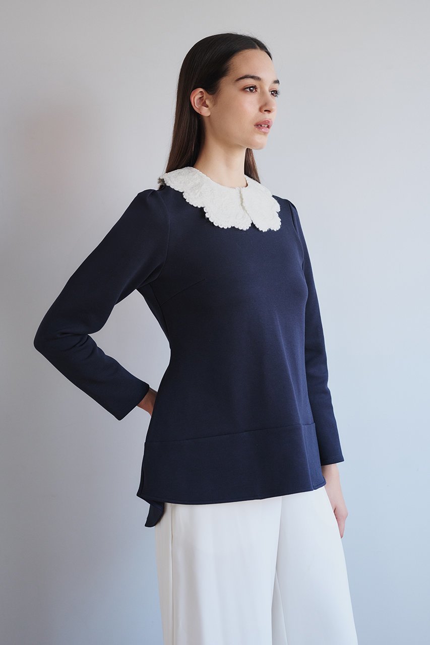 【アミカ/AMICA】のエンブロイダリーカラー 人気、トレンドファッション・服の通販 founy(ファニー) 　ファッション　Fashion　レディースファッション　Fashion for Women　トップス・カットソー　Cut & Sew Tops　シャツ・ブラウス・オフィスカジュアル　Elegant Blouses & Button-Ups　スカラップ　Scallop, Scalloped Edge　スリーブ　Sleeve, Long Sleeve / Short Sleeve　セレモニー　Ceremony　フラワー　Flower, Floral　ロング　Long, Long-Length　エレガント 上品　Elegant　other-6|ID: prp329100004918025 ipo3291000000036887167