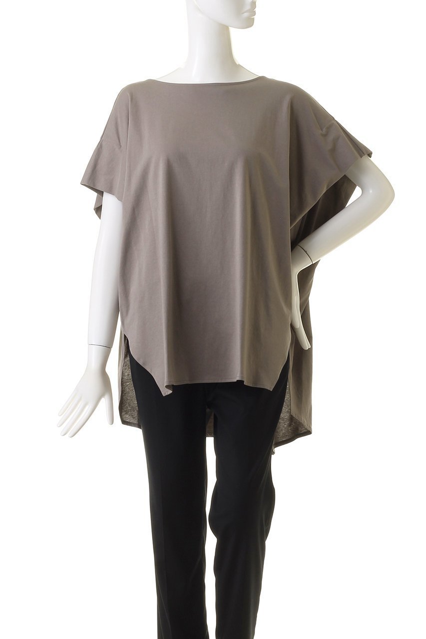 【プルミエ アロンディスモン/1er Arrondissement】のプレミアム天竺ニュアンストップス 人気、トレンドファッション・服の通販 founy(ファニー) 　ファッション　Fashion　レディースファッション　Fashion for Women　トップス・カットソー　Cut & Sew Tops　シャツ・ブラウス・オフィスカジュアル　Elegant Blouses & Button-Ups　ロングTシャツ・Tシャツ　Longline T-Shirts & Tees　カットソー・ベーシックTシャツ　Cut-and-Sewn Tops / Stretch Tees & Basics　ショート　Short, Short Length　スリット　Slit, Slit Detail　スリーブ　Sleeve, Long Sleeve / Short Sleeve　プレミアム　Premium, High-End　other-2|ID: prp329100004918028 ipo3291000000036887230