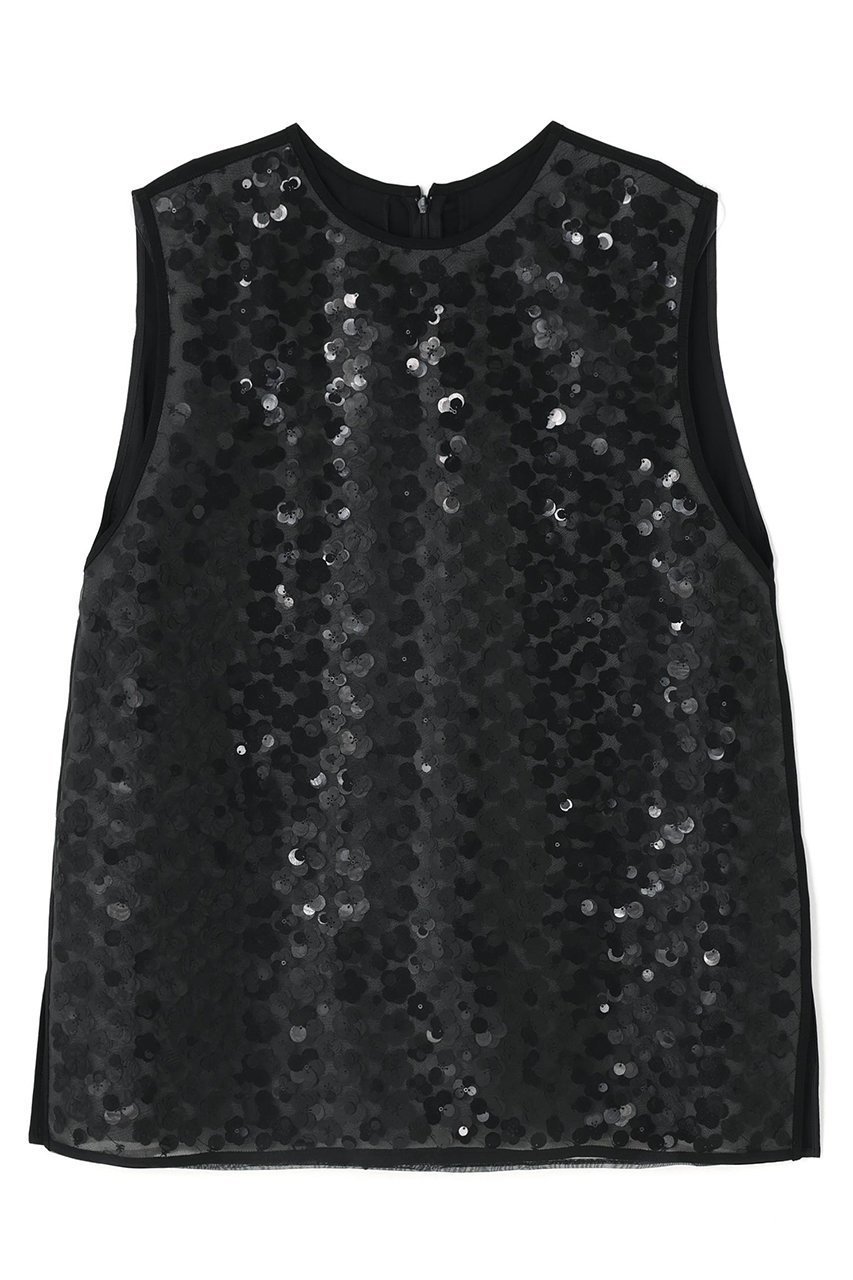 【アドーア/ADORE】のフラワーシークインブラウス インテリア・キッズ・メンズ・レディースファッション・服の通販 founy(ファニー) 　ファッション　Fashion　レディースファッション　Fashion for Women　トップス・カットソー　Cut & Sew Tops　キャミソール&ノースリーブ　Camisoles & Sleeveless Tops　シャツ・ブラウス・オフィスカジュアル　Elegant Blouses & Button-Ups　おすすめ　Recommended / Our Picks　インナー　Innerwear　オーガンジー　Organza Fabric　ジャケット　Jacket, Outerwear　スパンコール　Sequins, Sequin Embellishment　セットアップ　Set-Up, Coordinated Outfit　チュール　Tulip, Tulip Motif　ノースリーブ　Sleeveless, No-Sleeve　モチーフ　Motif, Design Theme　ブラック|ID: prp329100004918043 ipo3291000000036887583