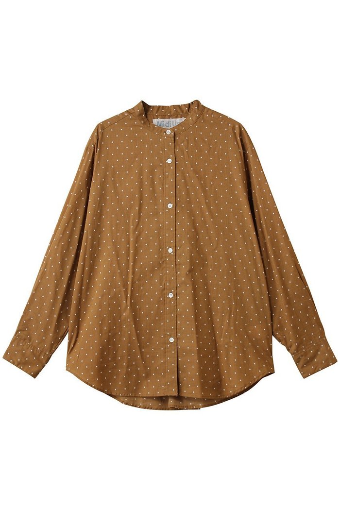 【ミディウミ/MidiUmi】のdots band collar shirt シャツ インテリア・キッズ・メンズ・レディースファッション・服の通販 founy(ファニー) https://founy.com/ ファッション Fashion レディースファッション Fashion for Women トップス・カットソー Cut & Sew Tops シャツ・ブラウス・オフィスカジュアル Elegant Blouses & Button-Ups おすすめ Recommended / Our Picks コンパクト Compact, Small Size シアー Sheer, See-Through ジャケット Jacket, Outerwear スリーブ Sleeve, Long Sleeve / Short Sleeve セットアップ Set-Up, Coordinated Outfit ドット Polka Dot, Dot Pattern ロング Long, Long-Length |ID: prp329100004918048 ipo3291000000036887803