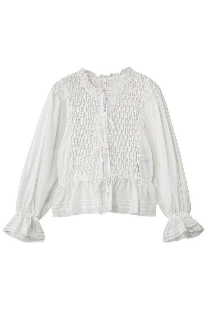 【ミュベール/MUVEIL】のスモッキングブラウス インテリア・キッズ・メンズ・レディースファッション・服の通販 founy(ファウニー) https://founy.com/ ファッション Fashion レディースファッション Fashion for Women トップス・カットソー Cut & Sew Tops シャツ・ブラウス・オフィスカジュアル Elegant Blouses & Button-Ups おすすめ Recommended / Our Picks エレガント 上品 Elegant スモッキング Smocking, Gathered Stitching スリーブ Sleeve, Long Sleeve / Short Sleeve デニム Denim, Jeans Material フリル Frill, Ruffle ペプラム Peplum, Flared Hem ロング Long, Long-Length 羽織 Haori, Light Jacket |ID: prp329100004918051 ipo3291000000036887863