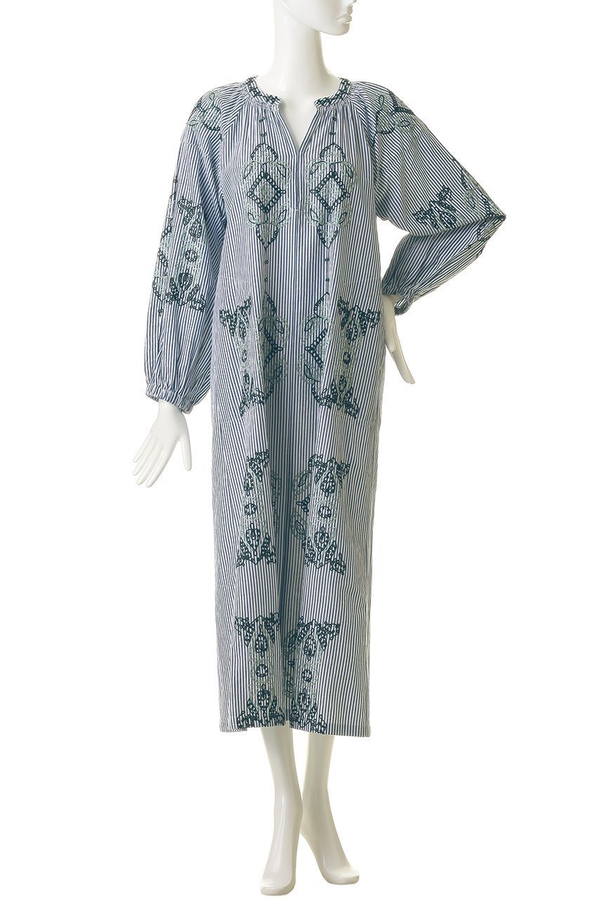 【エリオポール/heliopole】の【SARA MALLIKA】COTTON AARI EMBROIDERY ドレス 人気、トレンドファッション・服の通販 founy(ファニー) 　ファッション　Fashion　レディースファッション　Fashion for Women　ワンピース　Dresses　フォーマル・パーティードレス・結婚式用ドレス　Elegant & Casual Dresses　チュニック　Tunic Tops & Dresses　インド　Indian Textile　オリエンタル　Oriental Pattern　シアー　Sheer, See-Through　ストライプ　Stripe, Striped Pattern　チュニック　Tunic, Long Top　ドレス　Dress, One-Piece　プリント　Print, Printed Pattern　ロング　Long, Long-Length　新作・新入荷　New Arrivals / New In　other-2|ID: prp329100004918053 ipo3291000000036887884