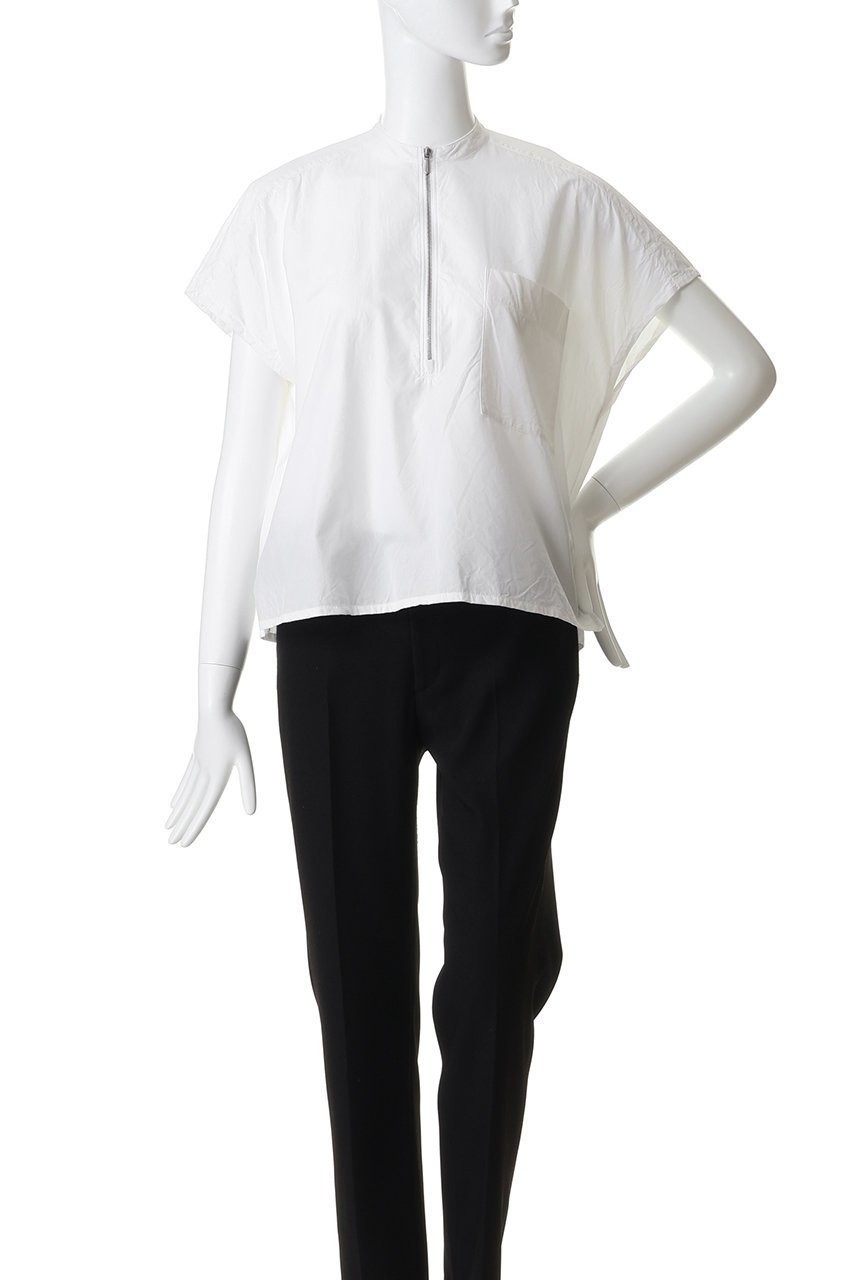 【イレーヴ/YLEVE】のCOTTON CUPRA ハーフジップシャツ 人気、トレンドファッション・服の通販 founy(ファニー) 　ファッション　Fashion　レディースファッション　Fashion for Women　トップス・カットソー　Cut & Sew Tops　シャツ・ブラウス・オフィスカジュアル　Elegant Blouses & Button-Ups　ショート　Short, Short Length　スラックス　Slacks, Dress Pants　スリーブ　Sleeve, Long Sleeve / Short Sleeve　フレンチ　French, French Style　モダン　Modern, Contemporary　ワイド　Wide, Wide Fit　新作・新入荷　New Arrivals / New In　other-2|ID: prp329100004918055 ipo3291000000036887899