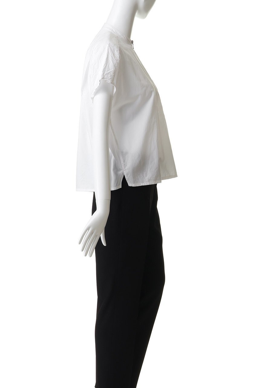 【イレーヴ/YLEVE】のCOTTON CUPRA ハーフジップシャツ 人気、トレンドファッション・服の通販 founy(ファニー) 　ファッション　Fashion　レディースファッション　Fashion for Women　トップス・カットソー　Cut & Sew Tops　シャツ・ブラウス・オフィスカジュアル　Elegant Blouses & Button-Ups　ショート　Short, Short Length　スラックス　Slacks, Dress Pants　スリーブ　Sleeve, Long Sleeve / Short Sleeve　フレンチ　French, French Style　モダン　Modern, Contemporary　ワイド　Wide, Wide Fit　新作・新入荷　New Arrivals / New In　other-3|ID: prp329100004918055 ipo3291000000036887900