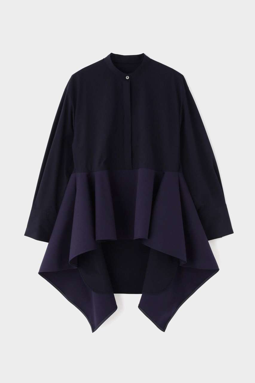 【ル フィル/LE PHIL】のSOLOTEXブロードペプラムシャツ 人気、トレンドファッション・服の通販 founy(ファニー) 　ファッション　Fashion　レディースファッション　Fashion for Women　トップス・カットソー　Cut & Sew Tops　シャツ・ブラウス・オフィスカジュアル　Elegant Blouses & Button-Ups　スタンダード　Standard, Basic　スリーブ　Sleeve, Long Sleeve / Short Sleeve　ドレープ　Drape, Draping Fabric　フォルム　Silhouette, Form　フロント　Front, Front Design　ペプラム　Peplum, Flared Hem　ロング　Long, Long-Length　新作・新入荷　New Arrivals / New In　other-2|ID: prp329100004918059 ipo3291000000036887974