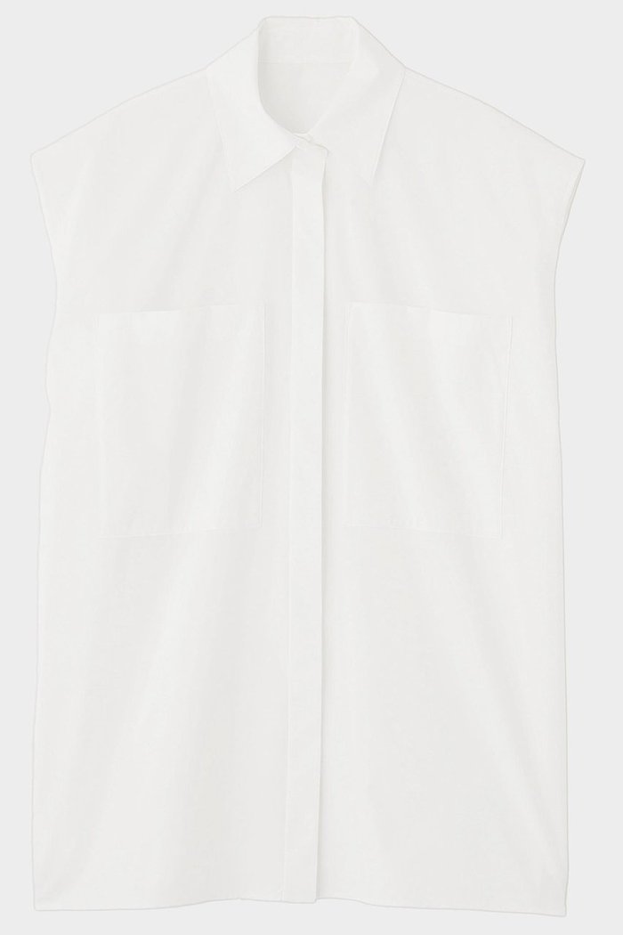 【ル フィル/LE PHIL】のビッグポケットノースリーブブラウス インテリア・キッズ・メンズ・レディースファッション・服の通販 founy(ファニー) https://founy.com/ ファッション Fashion レディースファッション Fashion for Women トップス・カットソー Cut & Sew Tops キャミソール&ノースリーブ Camisoles & Sleeveless Tops シャツ・ブラウス・オフィスカジュアル Elegant Blouses & Button-Ups クッション Cushion, Throw Pillow シンプル Simple, Minimal スタンダード Standard, Basic ストライプ Stripe, Striped Pattern ストレッチ Stretch, Stretchy Fabric タンブラー Tumbler, Travel Mug ノースリーブ Sleeveless, No-Sleeve ビッグ Big, Oversized フォルム Silhouette, Form フロント Front, Front Design ボトム Bottoms, Lower Wear ポケット Pocket, Pocket Detail |ID: prp329100004918061 ipo3291000000036887993