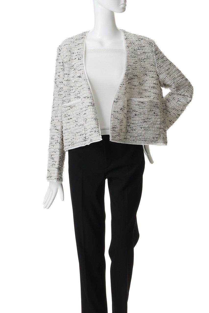 【エブール/ebure】のクラウドツィード ノーカラージャケット 人気、トレンドファッション・服の通販 founy(ファニー) 　ファッション　Fashion　レディースファッション　Fashion for Women　アウター　Coat / Outerwear Collection　レディースジャケット・軽アウター　Jackets　ノーカラージャケット / シンプル上品コーデ　Collarless Jackets　カーディガン　Cardigan, Knitwear　クラシカル　Classical, Vintage-Inspired　シルク　Silk, 100% Silk　ジャケット　Jacket, Outerwear　チェーン　Chain, Chain Strap　ツイード　Twill, Twill Weave　エレガント 上品　Elegant　新作・新入荷　New Arrivals / New In　other-2|ID: prp329100004918063 ipo3291000000036888010