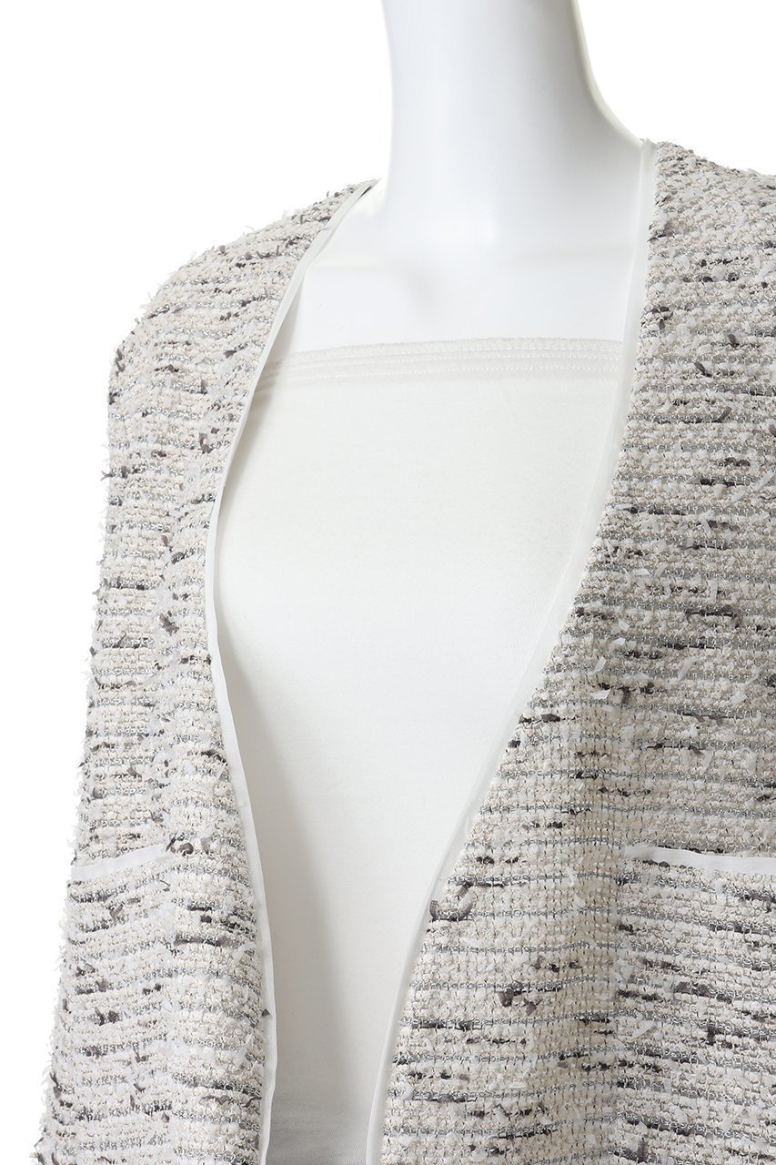 【エブール/ebure】のクラウドツィード ノーカラージャケット 人気、トレンドファッション・服の通販 founy(ファニー) 　ファッション　Fashion　レディースファッション　Fashion for Women　アウター　Coat / Outerwear Collection　レディースジャケット・軽アウター　Jackets　ノーカラージャケット / シンプル上品コーデ　Collarless Jackets　カーディガン　Cardigan, Knitwear　クラシカル　Classical, Vintage-Inspired　シルク　Silk, 100% Silk　ジャケット　Jacket, Outerwear　チェーン　Chain, Chain Strap　ツイード　Twill, Twill Weave　エレガント 上品　Elegant　新作・新入荷　New Arrivals / New In　other-5|ID: prp329100004918063 ipo3291000000036888013