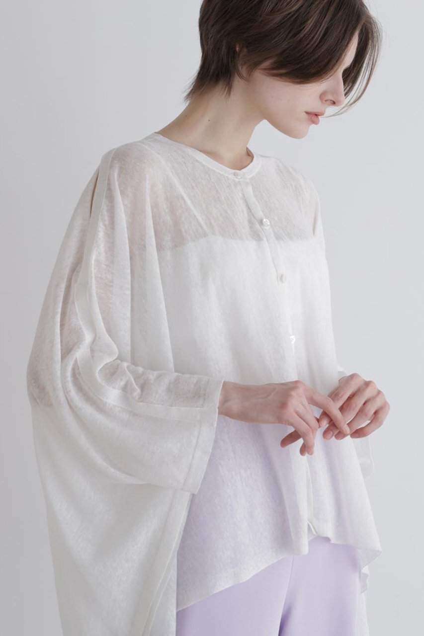 【ル フィル/LE PHIL】のシアーリネンカーディガン 人気、トレンドファッション・服の通販 founy(ファニー) 　ファッション　Fashion　レディースファッション　Fashion for Women　トップス・カットソー　Cut & Sew Tops　ニット　Knit Tops & Sweaters　カーディガン・羽織り　Layered Style Cardigans　カジュアルプルオーバー・ニットトップス　Pullovers & Knit Tops / Casual Pullovers　シアー　Sheer, See-Through　シンプル　Simple, Minimal　スタンダード　Standard, Basic　スリット　Slit, Slit Detail　ドレープ　Drape, Draping Fabric　ネップ　Nepp, Slub Yarn　フロント　Front, Front Design　エレガント 上品　Elegant　other-2|ID: prp329100004918066 ipo3291000000036888042