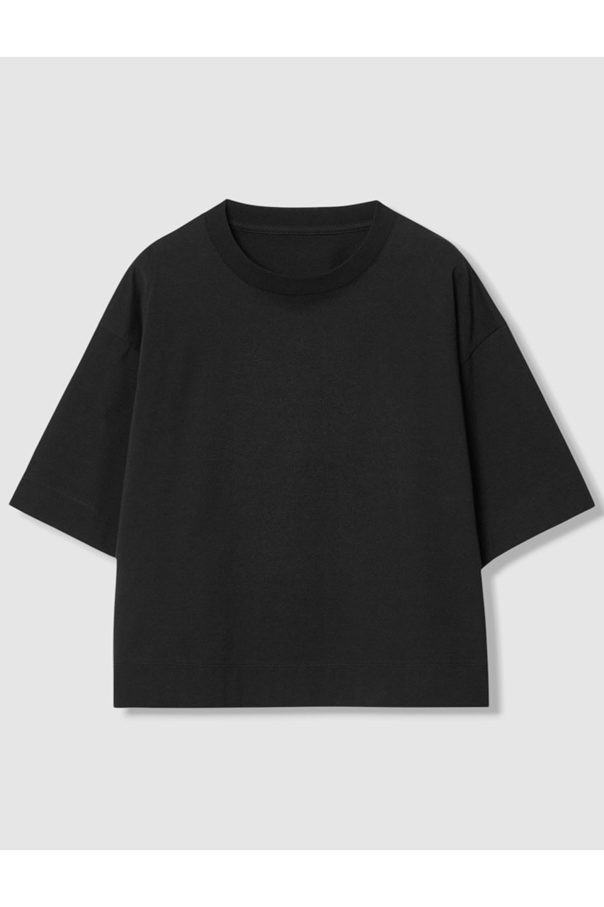 【アナイ/ANAYI】のコットン天竺半袖オーバー プルオーバー インテリア・キッズ・メンズ・レディースファッション・服の通販 founy(ファニー) 　ファッション　Fashion　レディースファッション　Fashion for Women　トップス・カットソー　Cut & Sew Tops　シャツ・ブラウス・オフィスカジュアル　Elegant Blouses & Button-Ups　ロングTシャツ・Tシャツ　Longline T-Shirts & Tees　カジュアルプルオーバー・ニットトップス　Pullovers & Knit Tops / Casual Pullovers　カットソー・ベーシックTシャツ　Cut-and-Sewn Tops / Stretch Tees & Basics　イタリア　Italy　ショルダー　Shoulder, Shoulder Strap　ショート　Short, Short Length　スリーブ　Sleeve, Long Sleeve / Short Sleeve　ドレープ　Drape, Draping Fabric　ドロップ　Drop Shoulder, Dropped Style　レギュラー　Regular, Standard Fit　半袖　Short Sleeve, Half Sleeve　巾着　Drawstring Bag, Kinchaku　ブラック|ID: prp329100004918069 ipo3291000000036888085