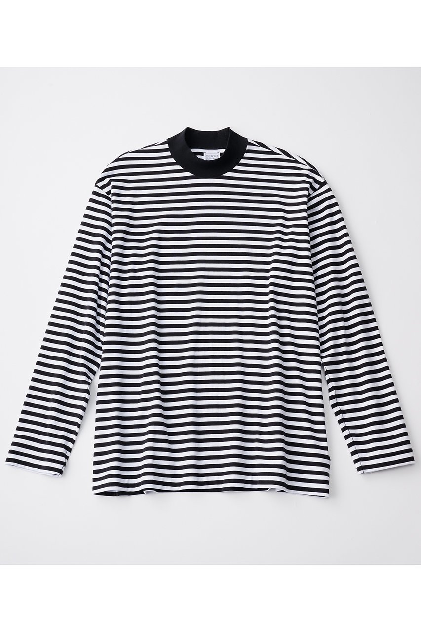 【グッド ピープル グッド ステッチング グッド プロダクト/GOOD PEOPLE GOOD STITCHING GOOD PRODUCT】の【UNISEX】モックネック ロングスリーブTシャツ インテリア・キッズ・メンズ・レディースファッション・服の通販 founy(ファニー) 　ファッション　Fashion　レディースファッション　Fashion for Women　トップス・カットソー　Cut & Sew Tops　シャツ・ブラウス・オフィスカジュアル　Elegant Blouses & Button-Ups　ロングTシャツ・Tシャツ　Longline T-Shirts & Tees　カットソー・ベーシックTシャツ　Cut-and-Sewn Tops / Stretch Tees & Basics　ユニセックス　Unisex, Genderless　インナー　Innerwear　スリーブ　Sleeve, Long Sleeve / Short Sleeve　モックネック　Mock Neck, Short Turtleneck　レギュラー　Regular, Standard Fit　ロング　Long, Long-Length　定番　Standard, Basic Item　ホワイト×ブラック|ID: prp329100004918501 ipo3291000000036890717