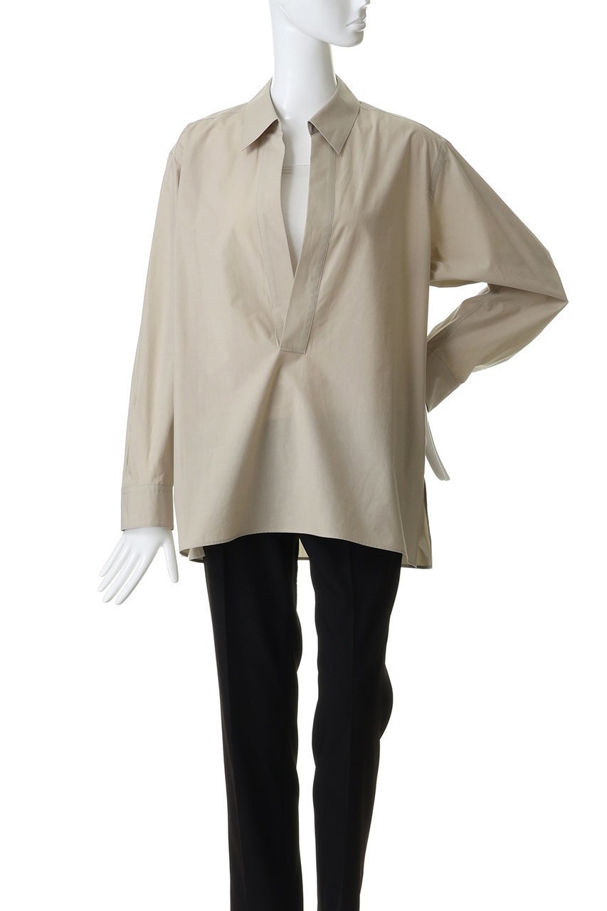 【イレーヴ/YLEVE】のコットン シルク タイプライター スキッパー シャツ 人気、トレンドファッション・服の通販 founy(ファニー) 　ファッション　Fashion　レディースファッション　Fashion for Women　トップス・カットソー　Cut & Sew Tops　シャツ・ブラウス・オフィスカジュアル　Elegant Blouses & Button-Ups　シルク　Silk, 100% Silk　スキッパー　Skipper, Open Collar　スリーブ　Sleeve, Long Sleeve / Short Sleeve　タイプライター　Typewriter Fabric, Crisp Cotton　ロング　Long, Long-Length　other-2|ID: prp329100004918525 ipo3291000000036891593