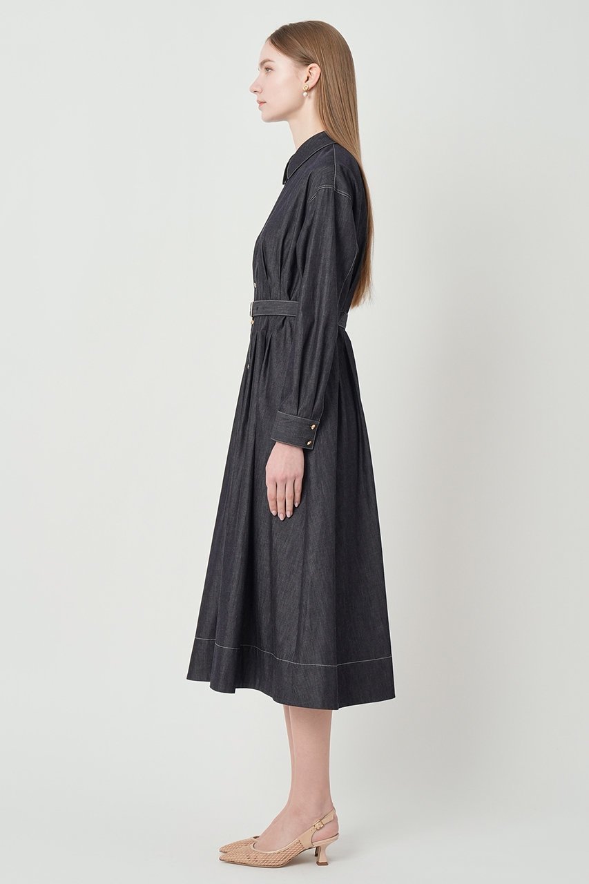 【アナイ/ANAYI】のライトデニムタックシャツワンピース 人気、トレンドファッション・服の通販 founy(ファニー) 　ファッション　Fashion　レディースファッション　Fashion for Women　ワンピース　Dresses　シャツワンピース / 1枚で着映えコーデ　Shirt Dresses　チュニック　Tunic Tops & Dresses　インディゴ　Indigo Denim　チュニック　Tunic, Long Top　デニム　Denim, Jeans Material　フィット　Fit, Slim Fit　フレア　Flare, Flared　ロング　Long, Long-Length　other-7|ID: prp329100004918543 ipo3291000000036891903