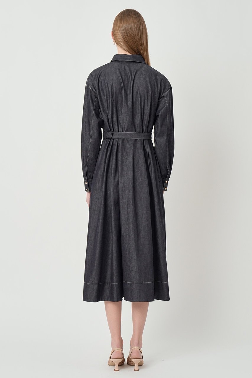 【アナイ/ANAYI】のライトデニムタックシャツワンピース 人気、トレンドファッション・服の通販 founy(ファニー) 　ファッション　Fashion　レディースファッション　Fashion for Women　ワンピース　Dresses　シャツワンピース / 1枚で着映えコーデ　Shirt Dresses　チュニック　Tunic Tops & Dresses　インディゴ　Indigo Denim　チュニック　Tunic, Long Top　デニム　Denim, Jeans Material　フィット　Fit, Slim Fit　フレア　Flare, Flared　ロング　Long, Long-Length　other-8|ID: prp329100004918543 ipo3291000000036891905