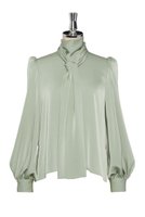 【デイジーリン/DAISY LIN】のBlouse Daisy Elegant Ribbon 人気、トレンドファッション・服の通販 founy(ファニー) ファッション Fashion レディースファッション Fashion for Women トップス・カットソー Cut & Sew Tops シャツ・ブラウス・オフィスカジュアル Elegant Blouses & Button-Ups アンティーク Antique-Inspired インナー Innerwear エレガント 上品 Elegant カフス Cuff Design ジャケット Jacket, Outerwear スリーブ Sleeve, Long Sleeve / Short Sleeve チュール Tulip, Tulip Motif パウダー Powder, Soft Tone リボン Ribbon, Bow ループ Loop, Loop Knit ロング Long, Long-Length 再入荷 Restock / Back in Stock |ID:prp329100004918550