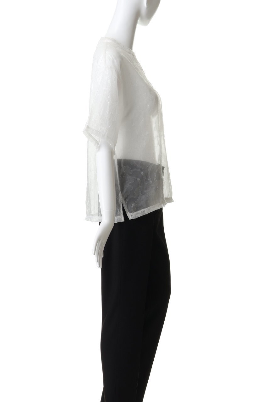 【カナコ サカイ/KANAKO SAKAI】のシアー ジャカード Tシャツ 人気、トレンドファッション・服の通販 founy(ファニー) 　ファッション　Fashion　レディースファッション　Fashion for Women　トップス・カットソー　Cut & Sew Tops　シャツ・ブラウス・オフィスカジュアル　Elegant Blouses & Button-Ups　ロングTシャツ・Tシャツ　Longline T-Shirts & Tees　インナー　Innerwear　サロペット　Overalls, Salopette　シアー　Sheer, See-Through　ショート　Short, Short Length　ジャカード／ジャガード　Jacquard, Woven Pattern　スリーブ　Sleeve, Long Sleeve / Short Sleeve　ハーフ　Half, Half-Length　夏　Summer　春　Spring　S/S・春夏　SS, Spring/Summer, Warm Season　other-3|ID: prp329100004918563 ipo3291000000036892233