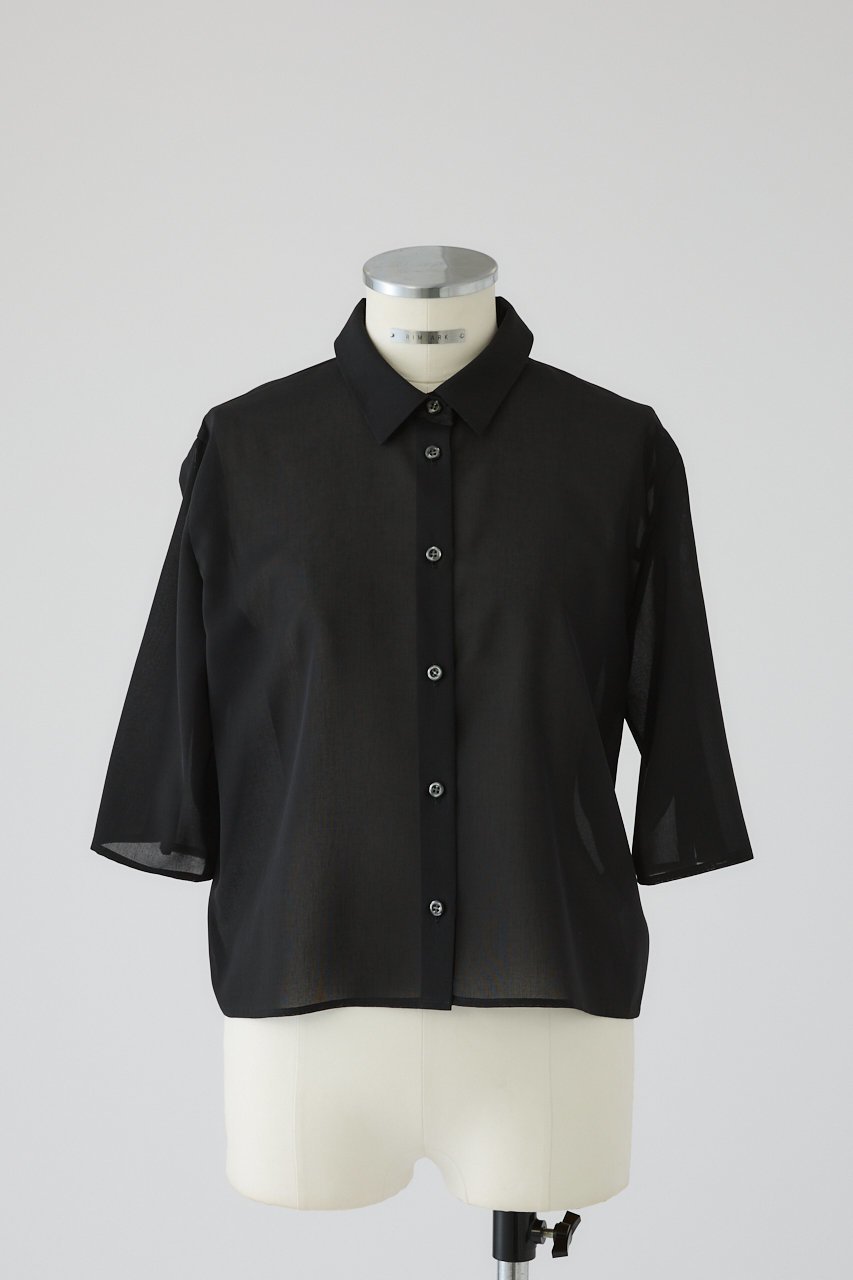 【リムアーク/RIM.ARK】のHidden detail box shirt/シャツ インテリア・キッズ・メンズ・レディースファッション・服の通販 founy(ファニー) 　ファッション　Fashion　レディースファッション　Fashion for Women　トップス・カットソー　Cut & Sew Tops　シャツ・ブラウス・オフィスカジュアル　Elegant Blouses & Button-Ups　おすすめ　Recommended / Our Picks　コンパクト　Compact, Small Size　シアー　Sheer, See-Through　シンプル　Simple, Minimal　スラックス　Slacks, Dress Pants　スリーブ　Sleeve, Long Sleeve / Short Sleeve　マニッシュ　Mannish, Boyish　レース　Lace, Lace Fabric　ロング　Long, Long-Length　ブラック|ID: prp329100004918566 ipo3291000000036892287
