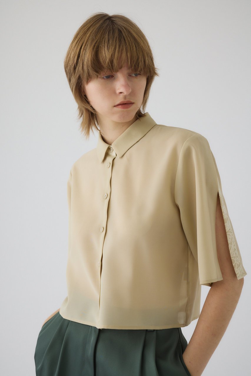 【リムアーク/RIM.ARK】のHidden detail box shirt/シャツ インテリア・キッズ・メンズ・レディースファッション・服の通販 founy(ファニー) 　ファッション　Fashion　レディースファッション　Fashion for Women　トップス・カットソー　Cut & Sew Tops　シャツ・ブラウス・オフィスカジュアル　Elegant Blouses & Button-Ups　おすすめ　Recommended / Our Picks　コンパクト　Compact, Small Size　シアー　Sheer, See-Through　シンプル　Simple, Minimal　スラックス　Slacks, Dress Pants　スリーブ　Sleeve, Long Sleeve / Short Sleeve　マニッシュ　Mannish, Boyish　レース　Lace, Lace Fabric　ロング　Long, Long-Length　ベージュ|ID: prp329100004918566 ipo3291000000036892288