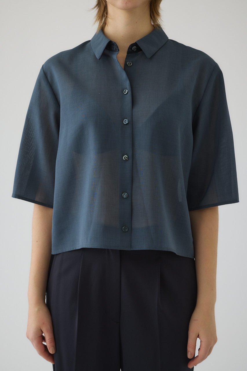 【リムアーク/RIM.ARK】のHidden detail box shirt/シャツ インテリア・キッズ・メンズ・レディースファッション・服の通販 founy(ファニー) 　ファッション　Fashion　レディースファッション　Fashion for Women　トップス・カットソー　Cut & Sew Tops　シャツ・ブラウス・オフィスカジュアル　Elegant Blouses & Button-Ups　おすすめ　Recommended / Our Picks　コンパクト　Compact, Small Size　シアー　Sheer, See-Through　シンプル　Simple, Minimal　スラックス　Slacks, Dress Pants　スリーブ　Sleeve, Long Sleeve / Short Sleeve　マニッシュ　Mannish, Boyish　レース　Lace, Lace Fabric　ロング　Long, Long-Length　グレー|ID: prp329100004918566 ipo3291000000036892289