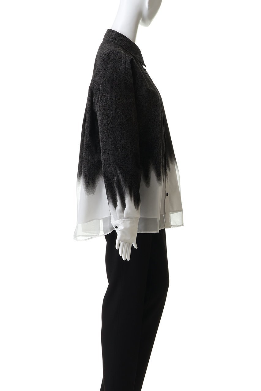 【メゾンスペシャル/MAISON SPECIAL】のFlocky Denim Shirt/フロッキーデニムシャツ 人気、トレンドファッション・服の通販 founy(ファニー) 　ファッション　Fashion　レディースファッション　Fashion for Women　トップス・カットソー　Cut & Sew Tops　シャツ・ブラウス・オフィスカジュアル　Elegant Blouses & Button-Ups　おすすめ　Recommended / Our Picks　クール　Cool, Chic　グラデーション　Gradient, Ombre　ストライプ　Stripe, Striped Pattern　スリーブ　Sleeve, Long Sleeve / Short Sleeve　セットアップ　Set-Up, Coordinated Outfit　デニム　Denim, Jeans Material　ロング　Long, Long-Length　other-3|ID: prp329100004918583 ipo3291000000036892495