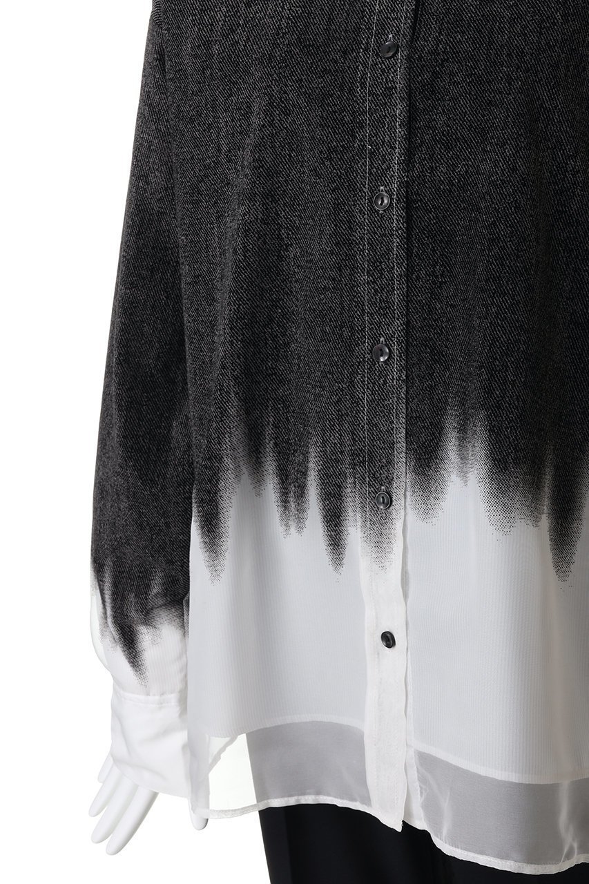 【メゾンスペシャル/MAISON SPECIAL】のFlocky Denim Shirt/フロッキーデニムシャツ 人気、トレンドファッション・服の通販 founy(ファニー) 　ファッション　Fashion　レディースファッション　Fashion for Women　トップス・カットソー　Cut & Sew Tops　シャツ・ブラウス・オフィスカジュアル　Elegant Blouses & Button-Ups　おすすめ　Recommended / Our Picks　クール　Cool, Chic　グラデーション　Gradient, Ombre　ストライプ　Stripe, Striped Pattern　スリーブ　Sleeve, Long Sleeve / Short Sleeve　セットアップ　Set-Up, Coordinated Outfit　デニム　Denim, Jeans Material　ロング　Long, Long-Length　other-5|ID: prp329100004918583 ipo3291000000036892500