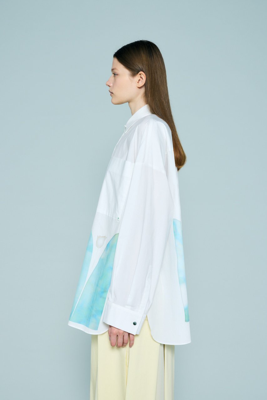 【エンフォルド/ENFOLD】のTWO-WAY BASIC SHIRT 人気、トレンドファッション・服の通販 founy(ファニー) 　ファッション　Fashion　レディースファッション　Fashion for Women　トップス・カットソー　Cut & Sew Tops　シャツ・ブラウス・オフィスカジュアル　Elegant Blouses & Button-Ups　シェイプ　Shape, Slim Fit　シンプル　Simple, Minimal　スリーブ　Sleeve, Long Sleeve / Short Sleeve　プリント　Print, Printed Pattern　ボトム　Bottoms, Lower Wear　ロング　Long, Long-Length　other-8|ID: prp329100004918591 ipo3291000000036892656