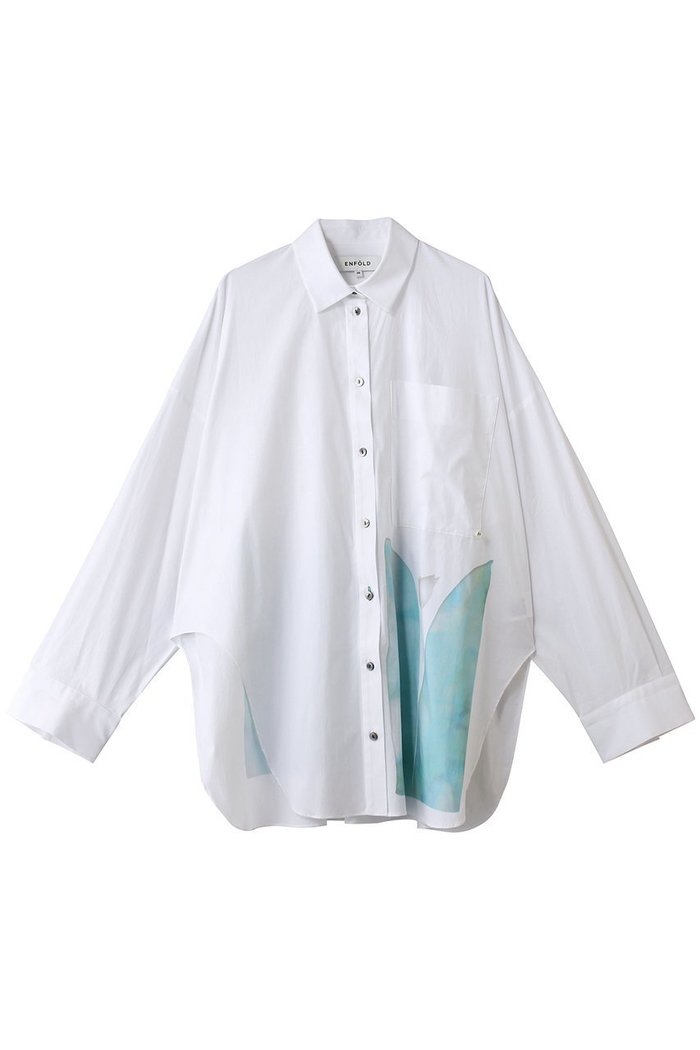 【エンフォルド/ENFOLD】のTWO-WAY BASIC SHIRT インテリア・キッズ・メンズ・レディースファッション・服の通販 founy(ファウニー) https://founy.com/ ファッション Fashion レディースファッション Fashion for Women トップス・カットソー Cut & Sew Tops シャツ・ブラウス・オフィスカジュアル Elegant Blouses & Button-Ups シェイプ Shape, Slim Fit シンプル Simple, Minimal スリーブ Sleeve, Long Sleeve / Short Sleeve プリント Print, Printed Pattern ボトム Bottoms, Lower Wear ロング Long, Long-Length |ID: prp329100004918591 ipo3291000000037237746