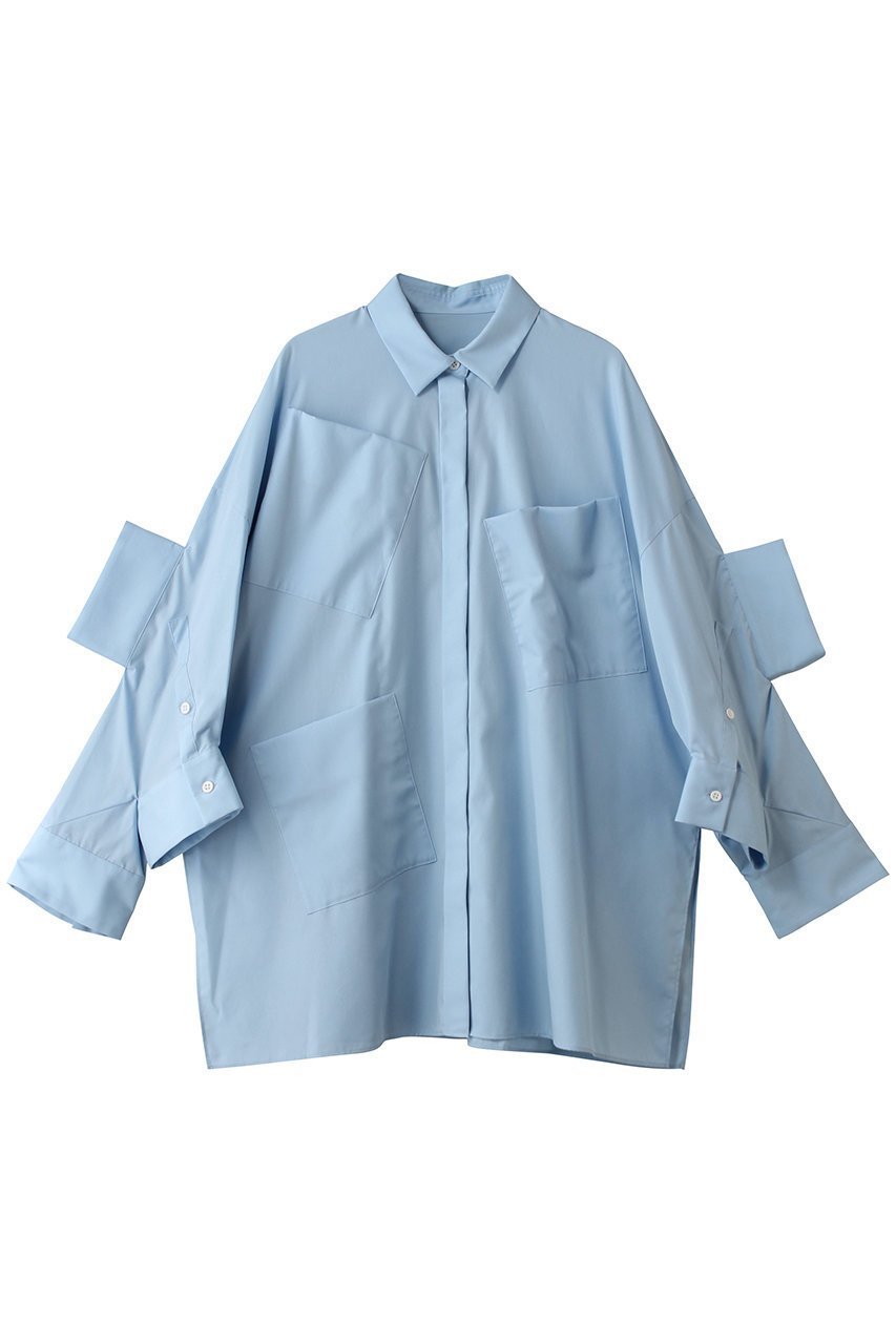 【エンフォルド/ENFOLD】のMANY CUFEF SHIRT インテリア・キッズ・メンズ・レディースファッション・服の通販 founy(ファニー) 　ファッション　Fashion　レディースファッション　Fashion for Women　トップス・カットソー　Cut & Sew Tops　シャツ・ブラウス・オフィスカジュアル　Elegant Blouses & Button-Ups　カフス　Cuff Design　スリーブ　Sleeve, Long Sleeve / Short Sleeve　ビッグ　Big, Oversized　ポケット　Pocket, Pocket Detail　ロング　Long, Long-Length　エレガント 上品　Elegant　ライトブルー|ID: prp329100004918592 ipo3291000000036892659