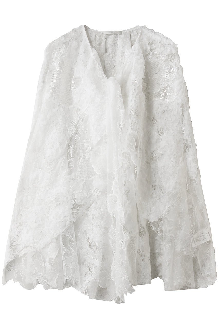 【カナコ サカイ/KANAKO SAKAI】のレース パッチワーク ケープ 人気、トレンドファッション・服の通販 founy(ファニー) 　ファッション　Fashion　レディースファッション　Fashion for Women　トップス・カットソー　Cut & Sew Tops　シャツ・ブラウス・オフィスカジュアル　Elegant Blouses & Button-Ups　エレガント 上品　Elegant　スリーブ　Sleeve, Long Sleeve / Short Sleeve　デニム　Denim, Jeans Material　ドレス　Dress, One-Piece　パッチワーク　Patchwork, Mixed Fabric　レース　Lace, Lace Fabric　ロング　Long, Long-Length　 other-1|ID: prp329100004918599 ipo3291000000036892743