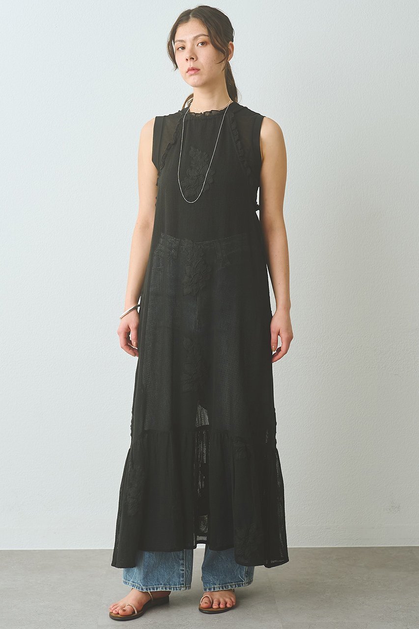 【ウィムガゼット/Whim Gazette】のメッシュレースワンピース 人気、トレンドファッション・服の通販 founy(ファニー) 　ファッション　Fashion　レディースファッション　Fashion for Women　ワンピース　Dresses　チュニック　Tunic Tops & Dresses　インド　Indian Textile　キャミソール　Camisole, Spaghetti Strap Top　チュニック　Tunic, Long Top　フリル　Frill, Ruffle　メッシュ　Mesh, Net Fabric　モダン　Modern, Contemporary　ロング　Long, Long-Length　エレガント 上品　Elegant　other-2|ID: prp329100004918600 ipo3291000000036892783