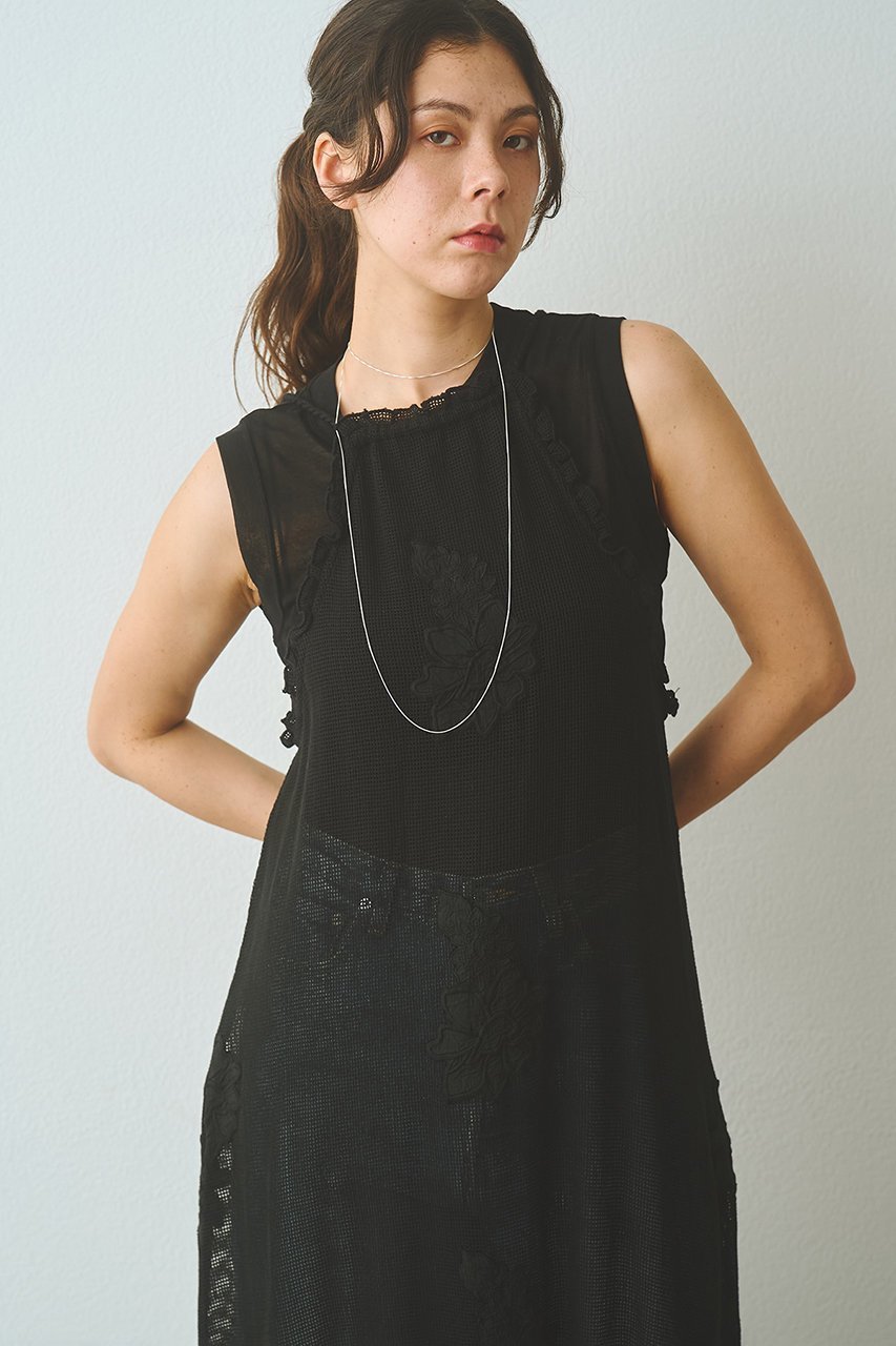 【ウィムガゼット/Whim Gazette】のメッシュレースワンピース 人気、トレンドファッション・服の通販 founy(ファニー) 　ファッション　Fashion　レディースファッション　Fashion for Women　ワンピース　Dresses　チュニック　Tunic Tops & Dresses　インド　Indian Textile　キャミソール　Camisole, Spaghetti Strap Top　チュニック　Tunic, Long Top　フリル　Frill, Ruffle　メッシュ　Mesh, Net Fabric　モダン　Modern, Contemporary　ロング　Long, Long-Length　エレガント 上品　Elegant　other-5|ID: prp329100004918600 ipo3291000000036892786