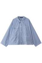 【ミズイロ インド/mizuiro ind】のstripe coverall カバーオール 人気、トレンドファッション・服の通販 founy(ファニー) ファッション Fashion レディースファッション Fashion for Women トップス・カットソー Cut & Sew Tops シャツ・ブラウス・オフィスカジュアル Elegant Blouses & Button-Ups おすすめ Recommended / Our Picks ストライプ Stripe, Striped Pattern スリーブ Sleeve, Long Sleeve / Short Sleeve フロント Front, Front Design ポケット Pocket, Pocket Detail マニッシュ Mannish, Boyish ロング Long, Long-Length ワイド Wide, Wide Fit thumbnail blue|ID: prp329100004918601 ipo3291000000036892865