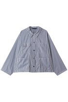 【ミズイロ インド/mizuiro ind】のstripe coverall カバーオール 人気、トレンドファッション・服の通販 founy(ファニー) ファッション Fashion レディースファッション Fashion for Women トップス・カットソー Cut & Sew Tops シャツ・ブラウス・オフィスカジュアル Elegant Blouses & Button-Ups おすすめ Recommended / Our Picks ストライプ Stripe, Striped Pattern スリーブ Sleeve, Long Sleeve / Short Sleeve フロント Front, Front Design ポケット Pocket, Pocket Detail マニッシュ Mannish, Boyish ロング Long, Long-Length ワイド Wide, Wide Fit thumbnail navy|ID: prp329100004918601 ipo3291000000036892867