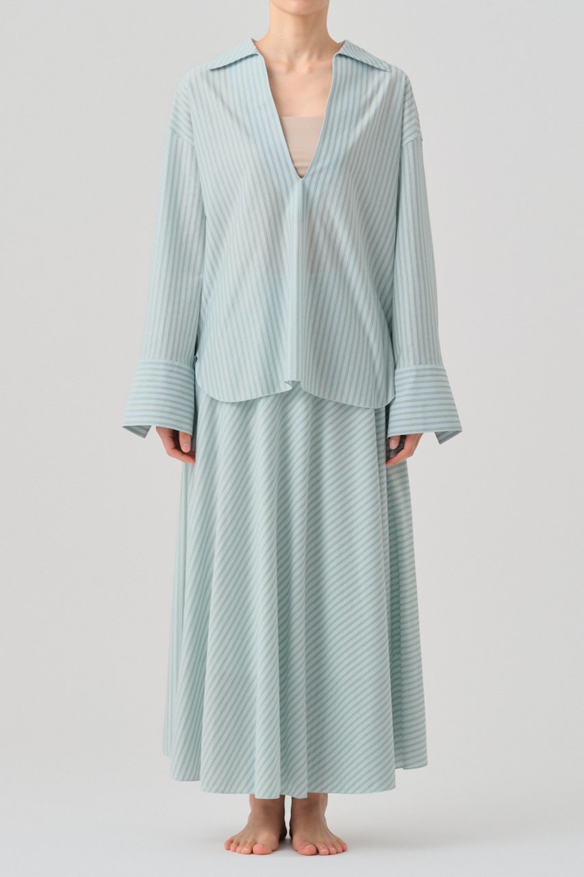 【グッド ピープル グッド ステッチング グッド プロダクト/GOOD PEOPLE GOOD STITCHING GOOD PRODUCT】のスキッパー プルオーバーシャツ 人気、トレンドファッション・服の通販 founy(ファニー) 　ファッション　Fashion　レディースファッション　Fashion for Women　トップス・カットソー　Cut & Sew Tops　シャツ・ブラウス・オフィスカジュアル　Elegant Blouses & Button-Ups　カジュアルプルオーバー・ニットトップス　Pullovers & Knit Tops / Casual Pullovers　カットソー　Cut and Sewn Top　スキッパー　Skipper, Open Collar　ストライプ　Stripe, Striped Pattern　スリーブ　Sleeve, Long Sleeve / Short Sleeve　ダブル　Double, Double-Breasted　ロング　Long, Long-Length　エレガント 上品　Elegant　other-3|ID: prp329100004918604 ipo3291000000036892920