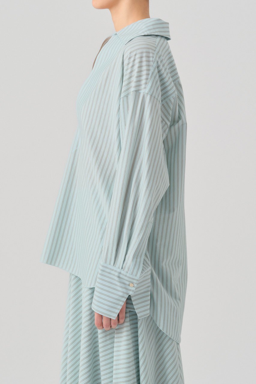 【グッド ピープル グッド ステッチング グッド プロダクト/GOOD PEOPLE GOOD STITCHING GOOD PRODUCT】のスキッパー プルオーバーシャツ 人気、トレンドファッション・服の通販 founy(ファニー) 　ファッション　Fashion　レディースファッション　Fashion for Women　トップス・カットソー　Cut & Sew Tops　シャツ・ブラウス・オフィスカジュアル　Elegant Blouses & Button-Ups　カジュアルプルオーバー・ニットトップス　Pullovers & Knit Tops / Casual Pullovers　カットソー　Cut and Sewn Top　スキッパー　Skipper, Open Collar　ストライプ　Stripe, Striped Pattern　スリーブ　Sleeve, Long Sleeve / Short Sleeve　ダブル　Double, Double-Breasted　ロング　Long, Long-Length　エレガント 上品　Elegant　other-5|ID: prp329100004918604 ipo3291000000036892925