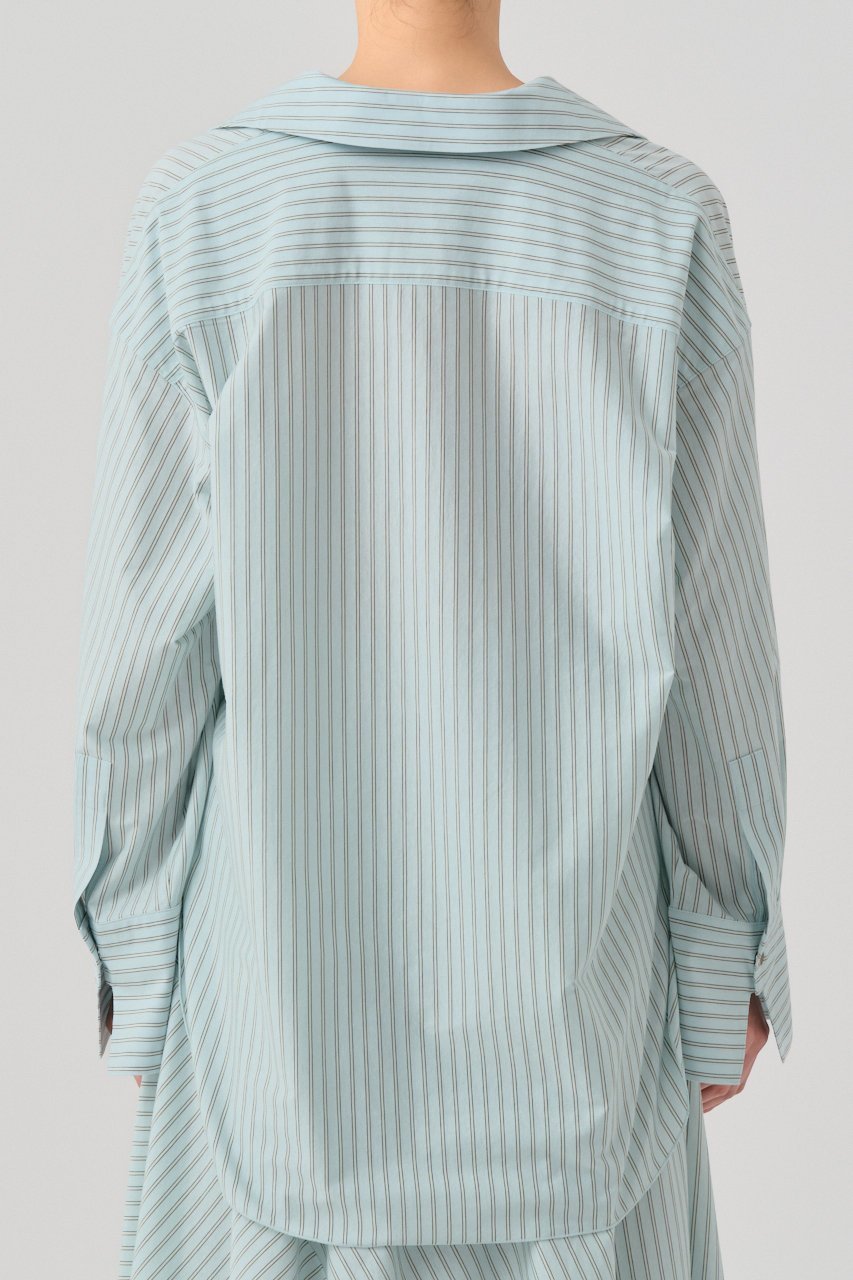 【グッド ピープル グッド ステッチング グッド プロダクト/GOOD PEOPLE GOOD STITCHING GOOD PRODUCT】のスキッパー プルオーバーシャツ 人気、トレンドファッション・服の通販 founy(ファニー) 　ファッション　Fashion　レディースファッション　Fashion for Women　トップス・カットソー　Cut & Sew Tops　シャツ・ブラウス・オフィスカジュアル　Elegant Blouses & Button-Ups　カジュアルプルオーバー・ニットトップス　Pullovers & Knit Tops / Casual Pullovers　カットソー　Cut and Sewn Top　スキッパー　Skipper, Open Collar　ストライプ　Stripe, Striped Pattern　スリーブ　Sleeve, Long Sleeve / Short Sleeve　ダブル　Double, Double-Breasted　ロング　Long, Long-Length　エレガント 上品　Elegant　other-6|ID: prp329100004918604 ipo3291000000036892927