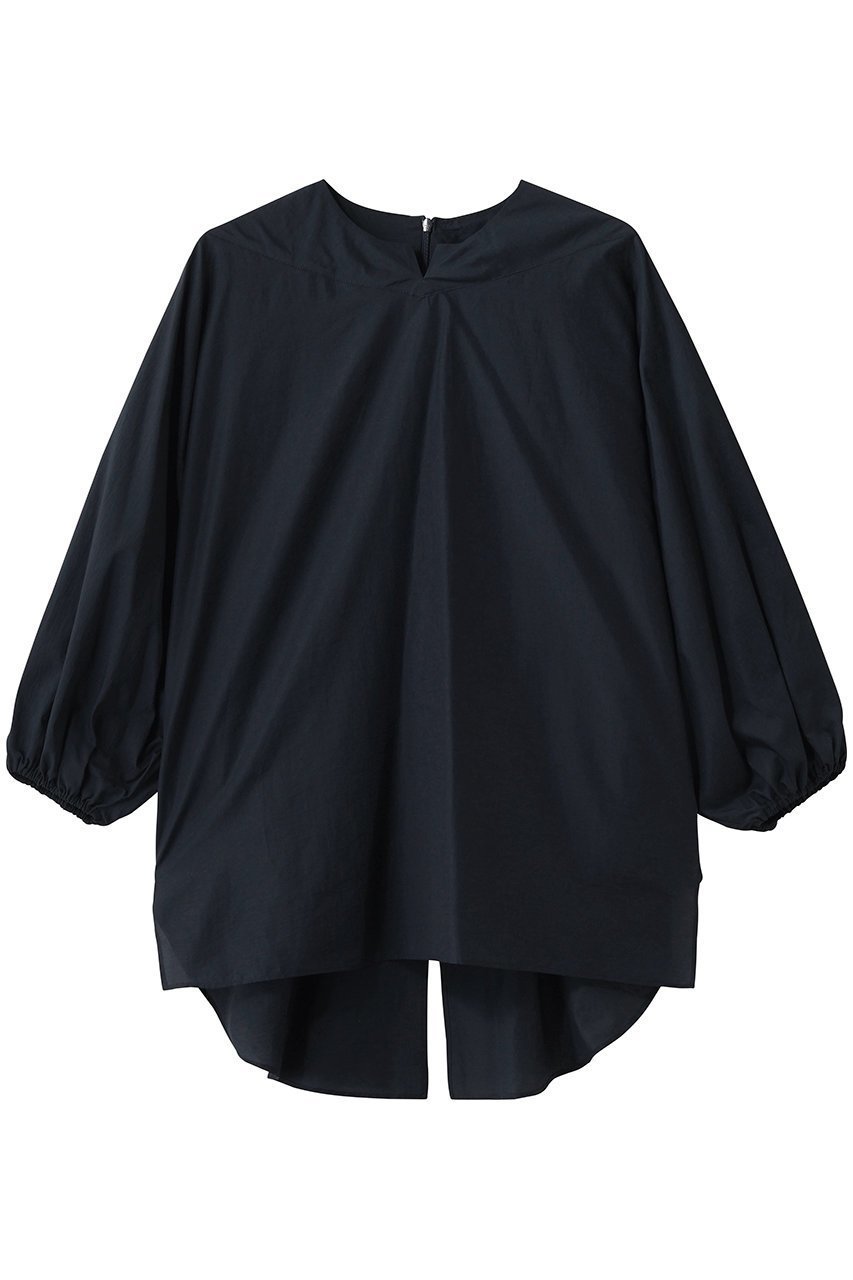 【ドメル/DOMELLE】のコットン ナイロン タフタブラウス インテリア・キッズ・メンズ・レディースファッション・服の通販 founy(ファニー) 　ファッション　Fashion　レディースファッション　Fashion for Women　トップス・カットソー　Cut & Sew Tops　シャツ・ブラウス・オフィスカジュアル　Elegant Blouses & Button-Ups　おすすめ　Recommended / Our Picks　ジャカード／ジャガード　Jacquard, Woven Pattern　スリット　Slit, Slit Detail　スリーブ　Sleeve, Long Sleeve / Short Sleeve　セットアップ　Set-Up, Coordinated Outfit　タフタ　Taffeta, Structured Fabric　プリント　Print, Printed Pattern　リゾート　Resort, Vacation Style　ロング　Long, Long-Length　ネイビー|ID: prp329100004918610 ipo3291000000036893079