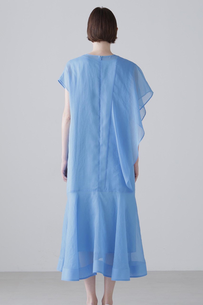 【アドーア/ADORE】のソフトオーガンジーワンピース 人気、トレンドファッション・服の通販 founy(ファニー) 　ファッション　Fashion　レディースファッション　Fashion for Women　ワンピース　Dresses　チュニック　Tunic Tops & Dresses　アシンメトリー　Asymmetrical Style　オーガンジー　Organza Fabric　シアー　Sheer, See-Through　タフタ　Taffeta, Structured Fabric　チュニック　Tunic, Long Top　ドレープ　Drape, Draping Fabric　フォーマル　Formal, Dressy　ラッフル　Ruffle, Frill　ロング　Long, Long-Length　other-4|ID: prp329100004918631 ipo3291000000036893490